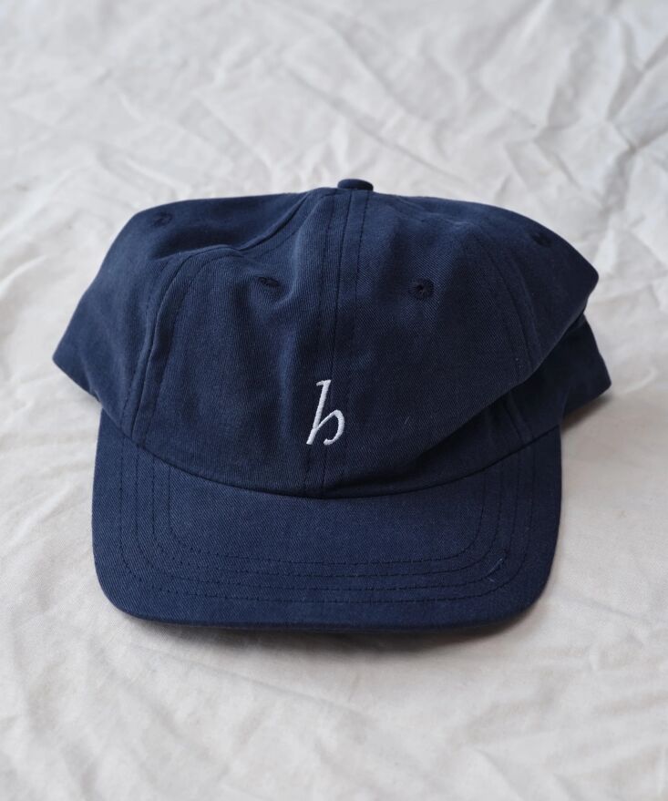 the hanover cap of broken in cotton twill; \$55. 23
