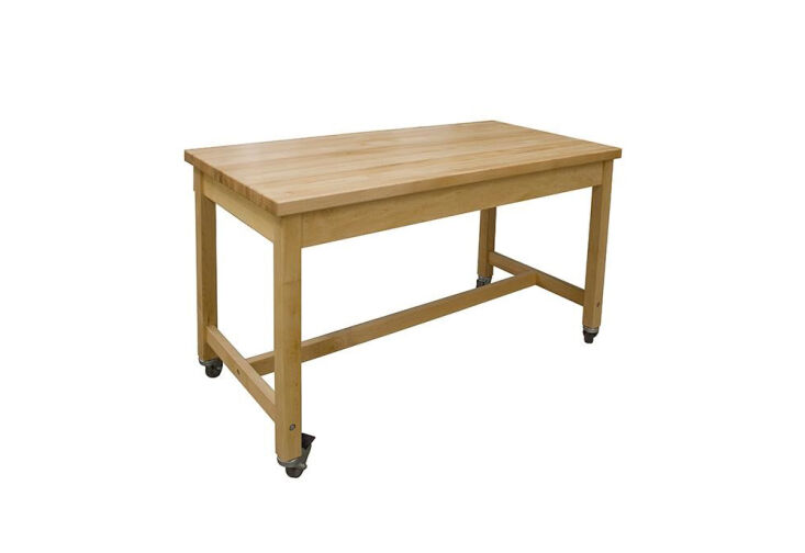 an all wood option: the makerspace mobile project worktable is made from solid  22