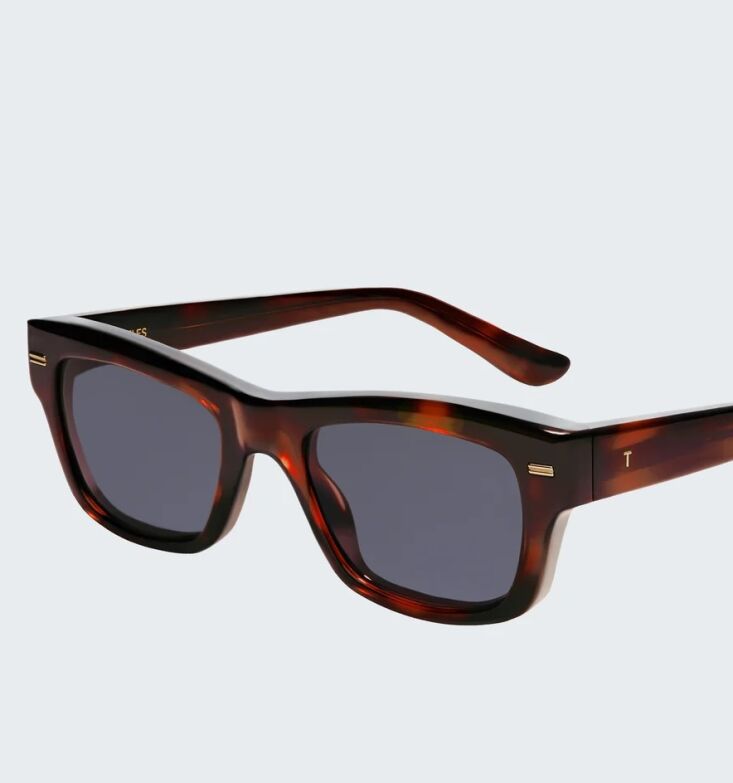 the jack sunglasses in dark tortoise with black lenses by thistles nyc; \$380. 24