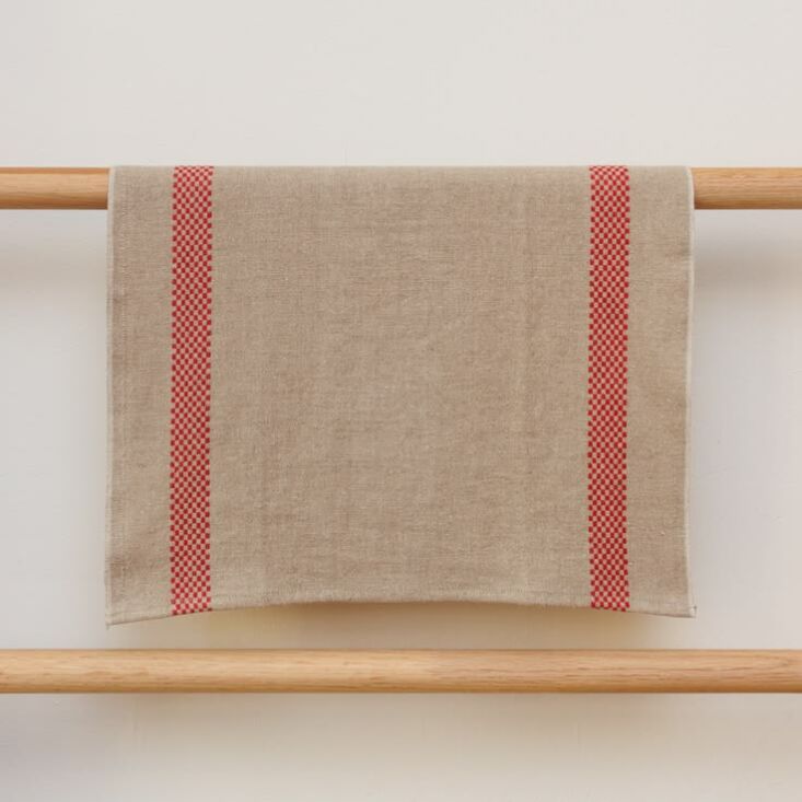 salter house\2\17;s checked linen tea towel, \$46, is grown, woven, and 21