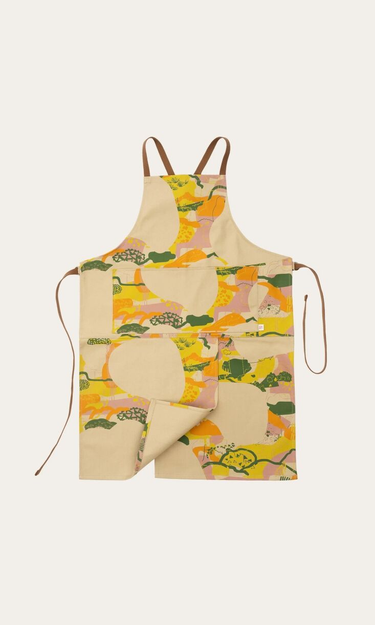 new from beloved garden tool company niwaki, the camo split front apron, \$5\2, 19