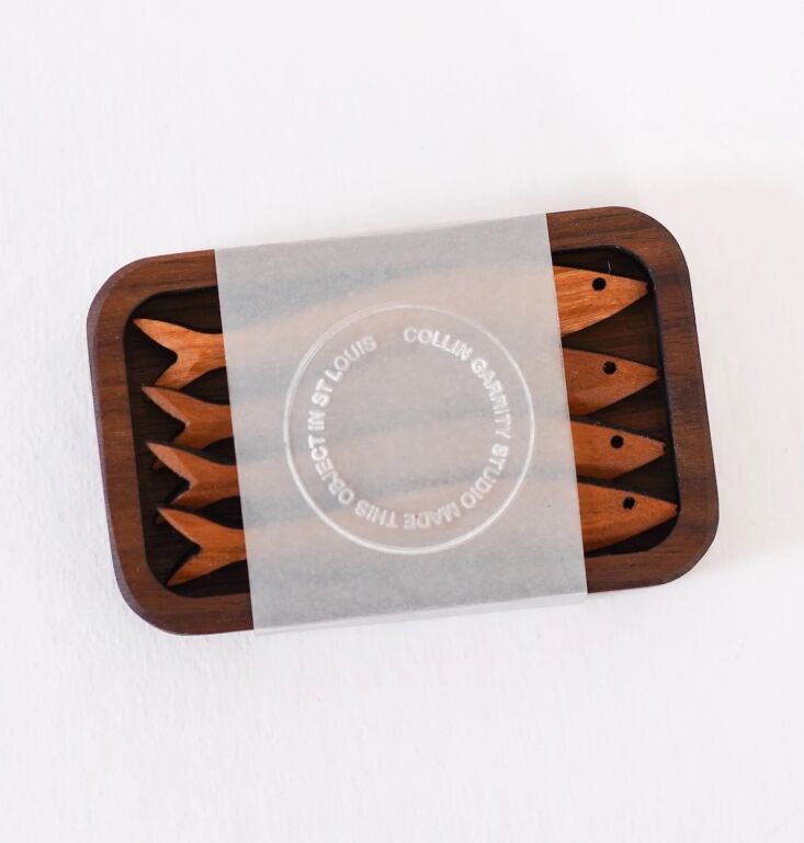 Collin Garrity wooden sardine tin set handmade in St Louis