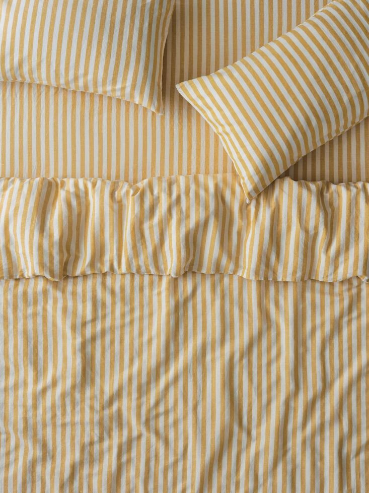Annie loves this striped duvet cover for the feeling of summer well into September. (The many readers who\2\17;ve since ordered it seem to agree.) Shop now.
