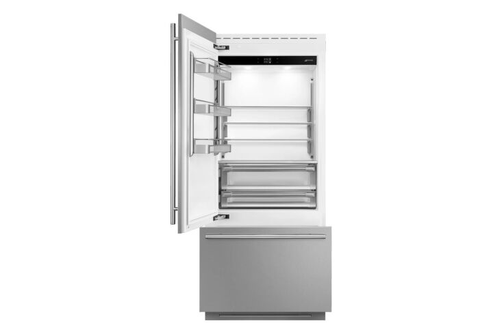 smeg 36 inch built in bottom mount refrigerator rbmu36lx 18