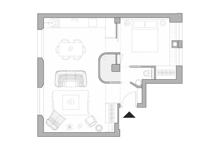 in just four short months, saba executed her design, creating one open space fo 36