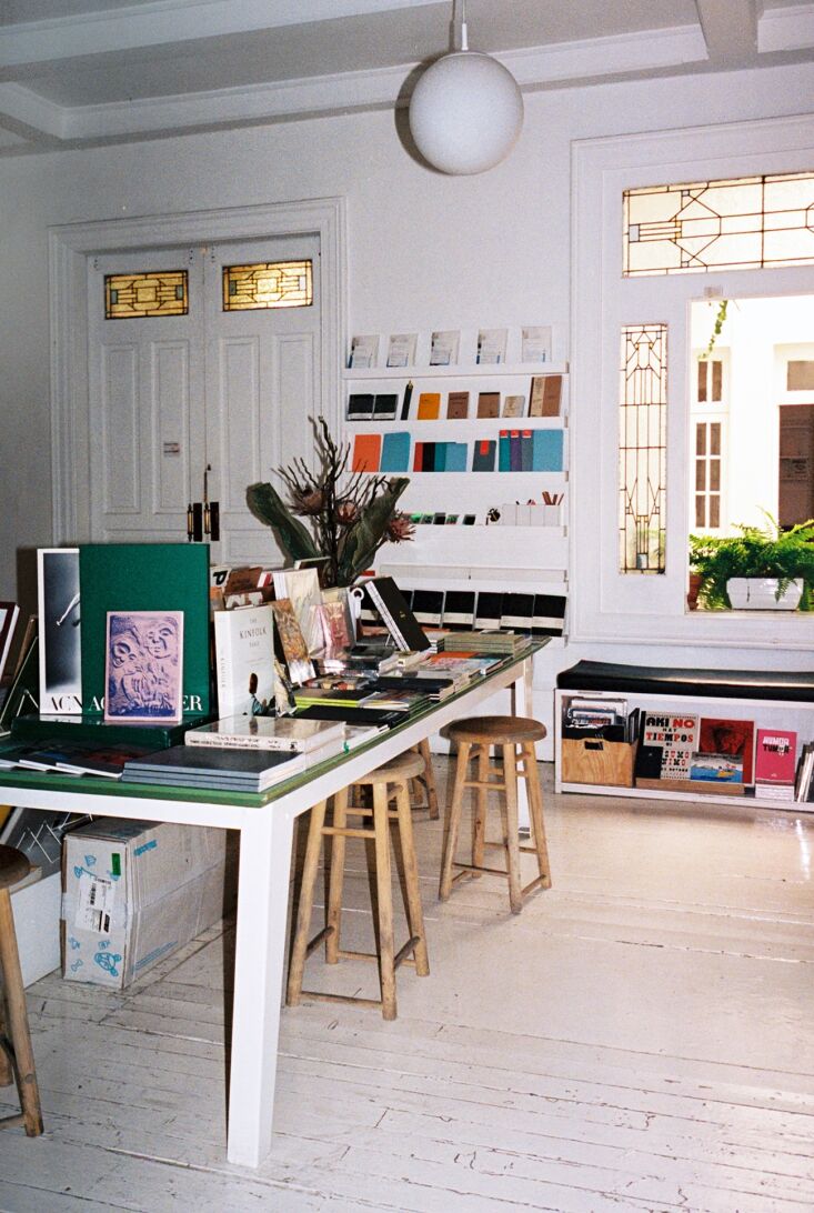 the second floor bookstore, librería, with rare and independent art books. the 25