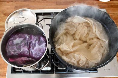 How To Dye Cotton Blue With Red Cabbage (DIY Iron Mordant, Cold