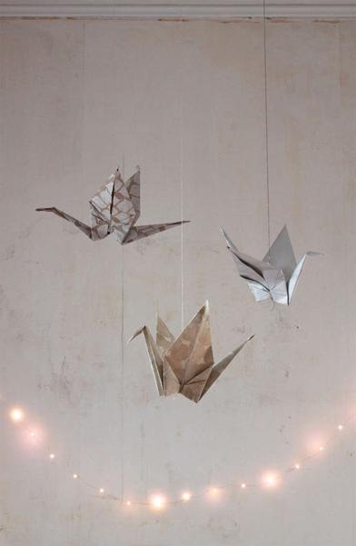 DIY: Giant Origami Cranes as Holiday Decor - Remodelista