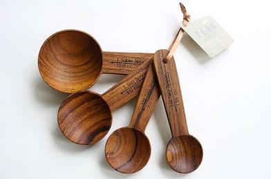 Great Choice Products Measuring Cups And Spoons Set Of 8 With Wood