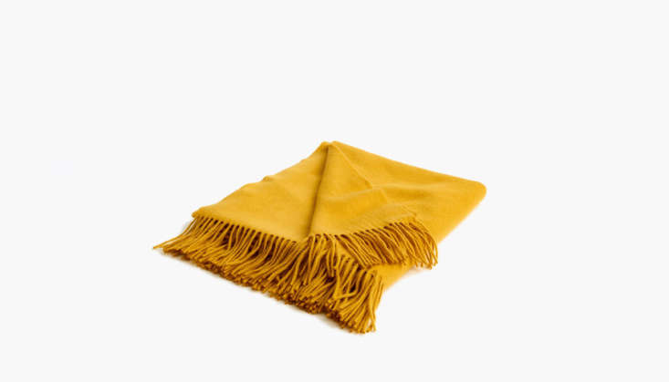 the luxe solid cashmere throw comes in a range of hues; we especially like the  16