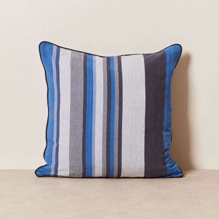 goodee limited edition pillow blue stripe solid