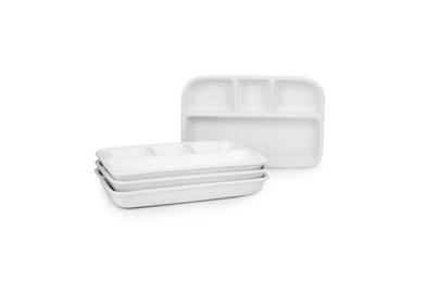 1 Set Compartment Dinner Trays Divided Food Plates Section Dinner