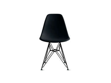 eames molded plastic wire base side chair black  
