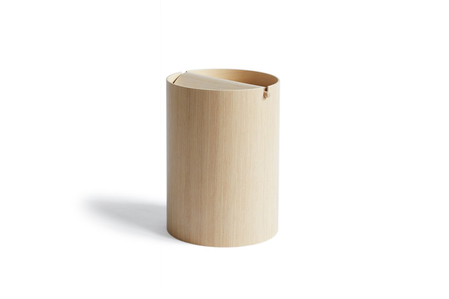 Saito Wood Co. White Oak Paper Waste Basket with Lid