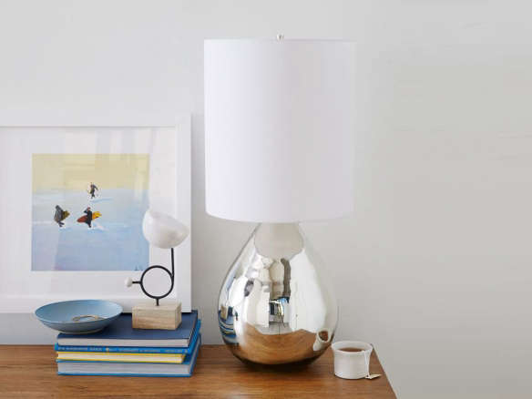 west elm glass jug table lamp silver  