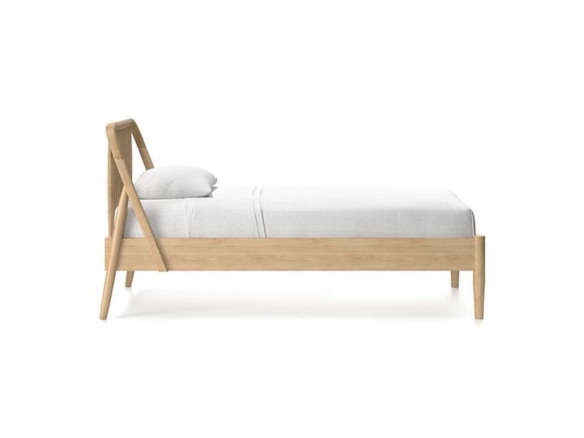 crate and barrel bodie oak spindle bed  