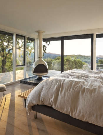 master bedroom in midcentury modern remodel by framestudio 15