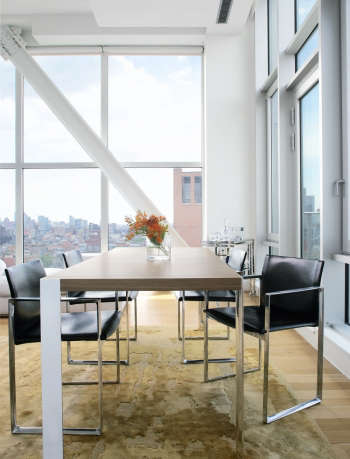 magdalena keck interior design bowery penthouse dining area
