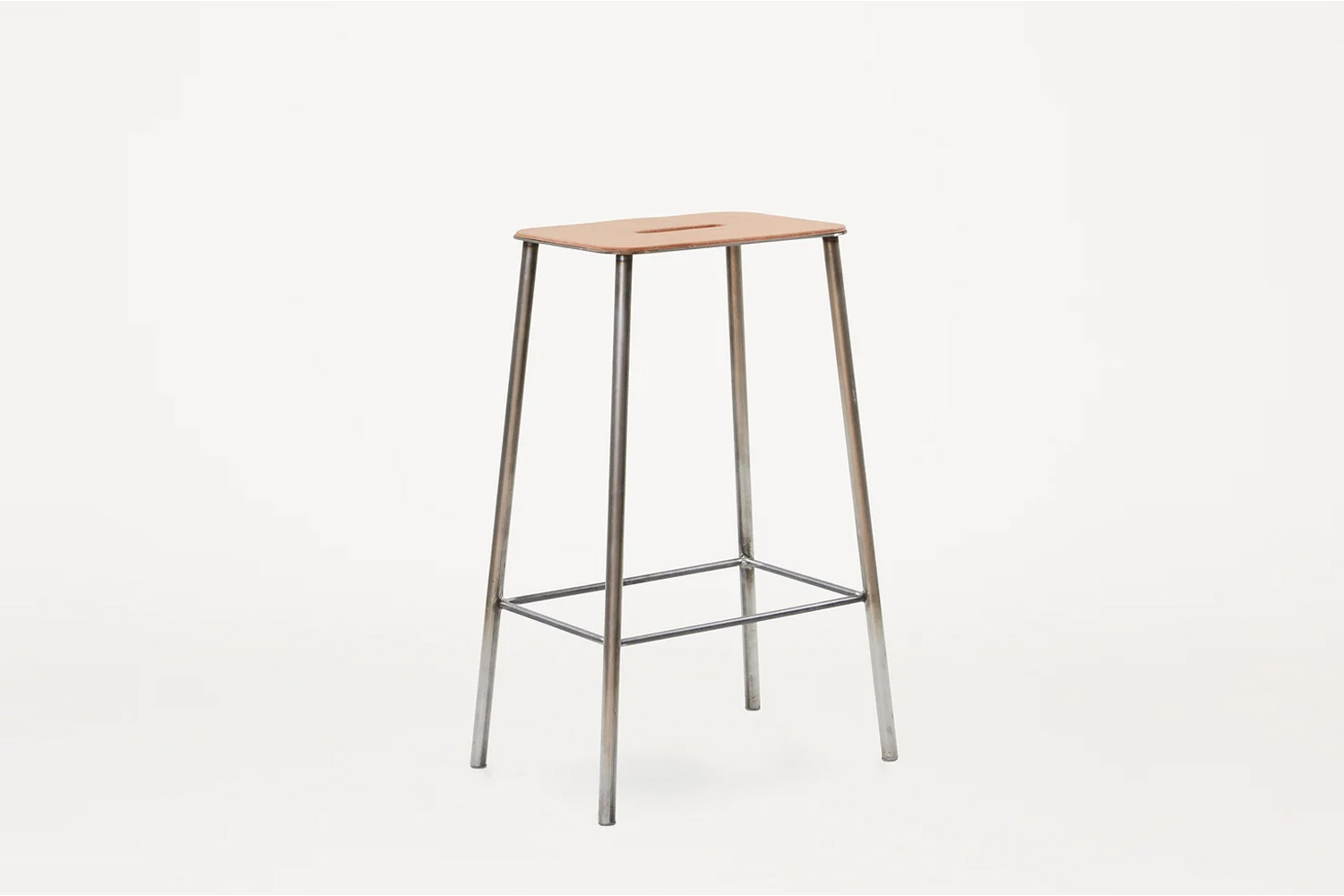 the frama adam stool, shown in natural leather and raw steel, is one of a few c 9