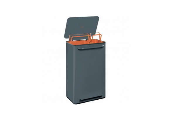 perigot gray & orange 2 bucket trash bin 8