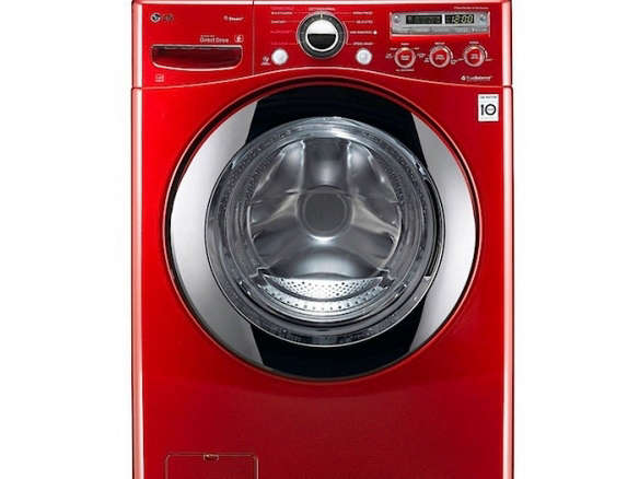 LG red front loading washer steam  