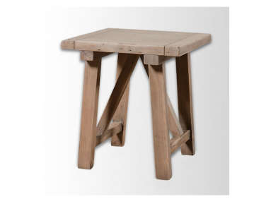 Wooden Truss Side Table  