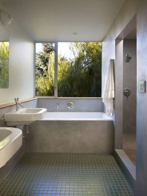 backyard house bath: territorial view from the second floor bath. photo: ben be 11