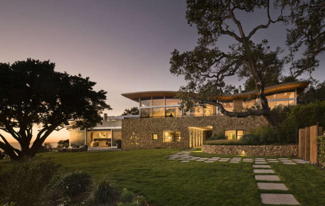coastlands house: majestic oaks dominate this north to south sloping site at th 21