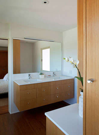 isaacson residence &#8\2\1\1; face to face bathroom sinks. 15
