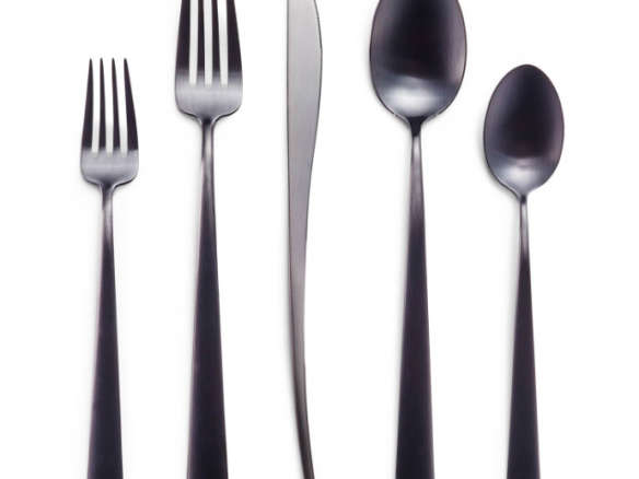 cutipol duna matt black cutlery set 8