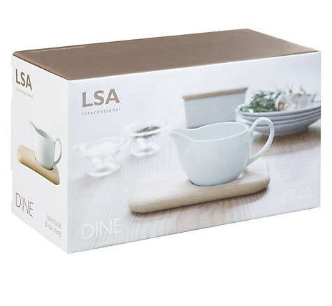 lsa dine sauce boat with oak stand 8