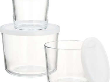 3 piece tall glass storage containers  
