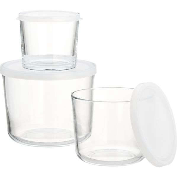 3-Piece Tall Glass Storage Container Set
