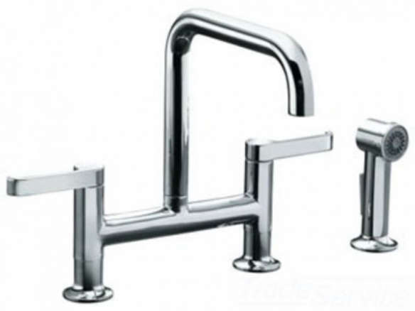 kohler k 6126 4 cp torq deck mount kitchen faucet spray – polished (chrom 8