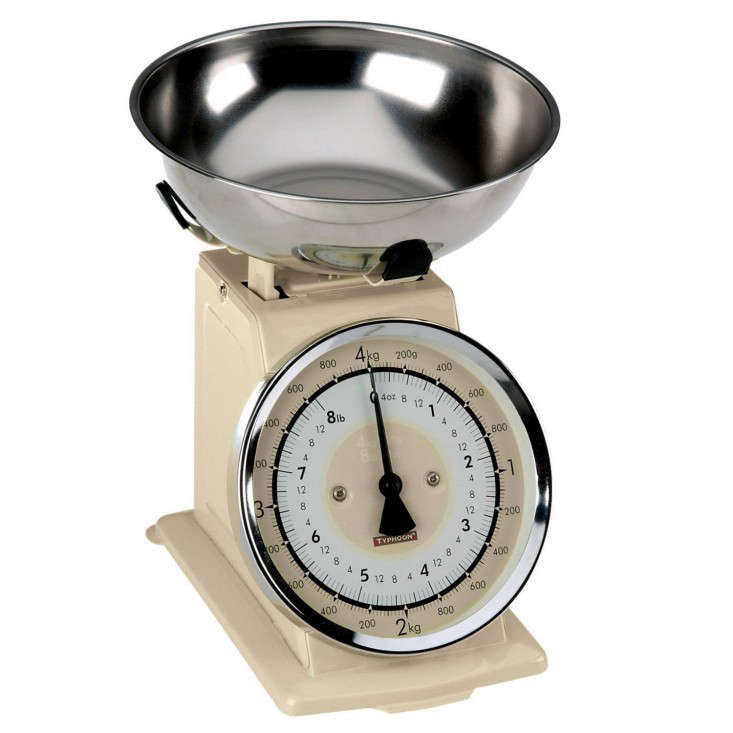100% Genuine RRP $89.95! TYPHOON Living Mechanical Kitchen Scales 4kg Cream 