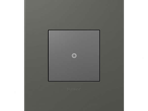 legrand adorne 1 gang soft touch moss grey square plastic wall plate 8
