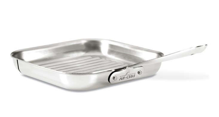 All-Clad All Clad Ribbed Grill Skillet Griddle Pan Non-Stick 11" x 11" x 1 5/8" Anodized 
