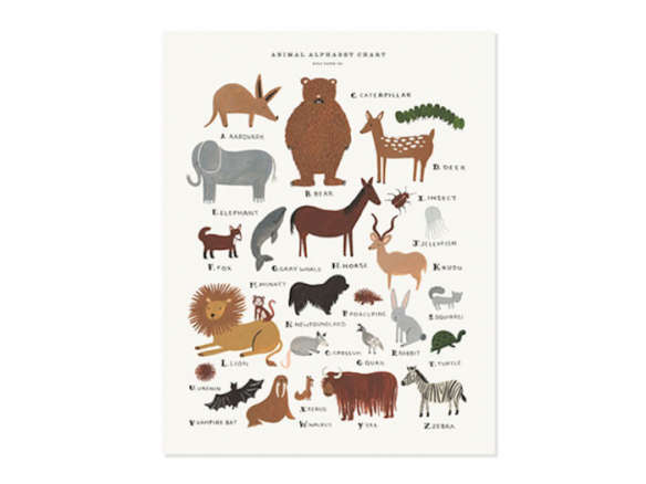 animal alphabet chart print 8