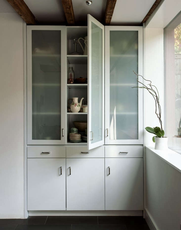 a glass cabinet in rehab diary: a hardworking brooklyn kitchen by architec 15