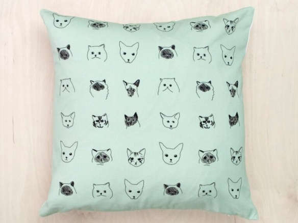 baines & fricker cats (green) cushion 8