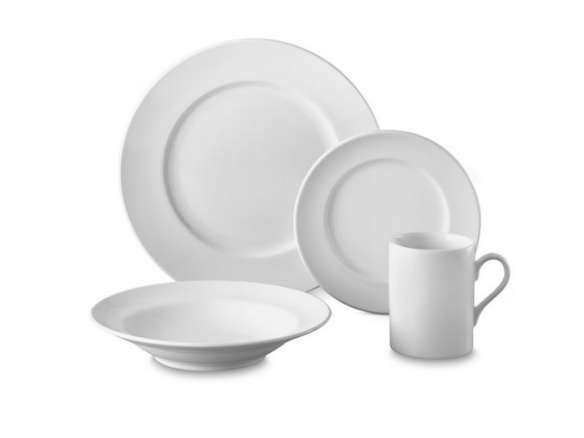 brasserie all white porcelain dinner plates 8