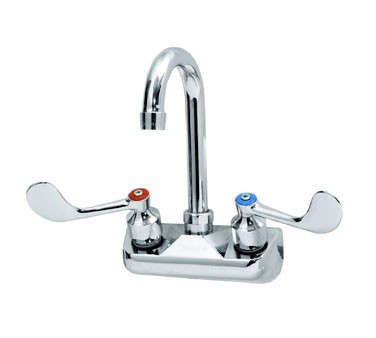 krowne faucet, splash mounted, 4 in. centers, gooseneck 8