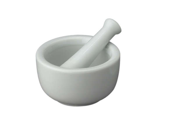 harold import – mortar and pestle porcelain round white 8