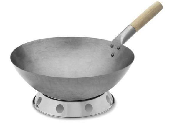 hammered round bottom wok 8