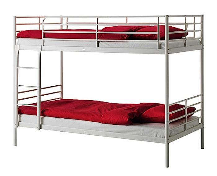 Tromso Bunk Bed Frame, White Bunk Beds With Stairs Ikea