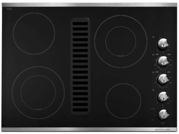 kitchenaid 30 in. downdraft vent ceramic glass electric cooktop 8