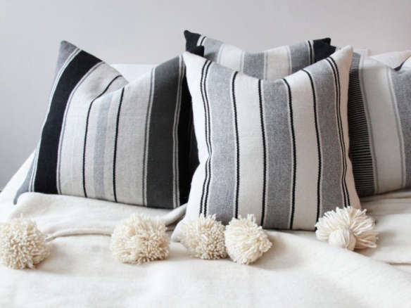 alpaca pillows – grey and vertical black stripes 8