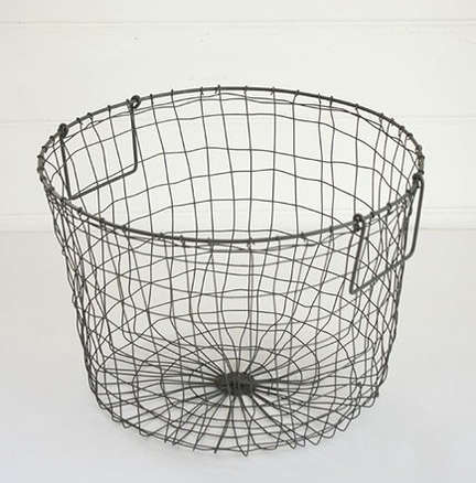 fog linen large grey round basket 8