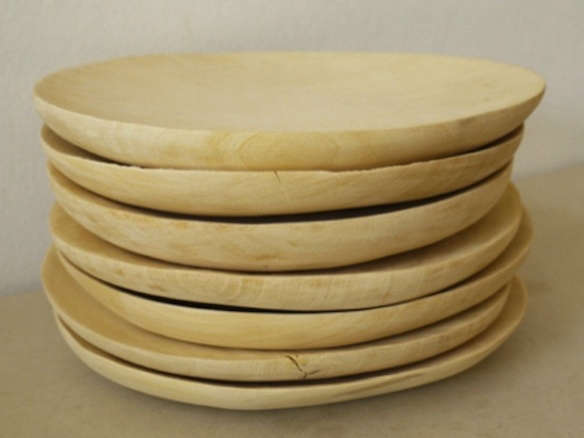 raw sculpted 7.5 inch wood plates 8