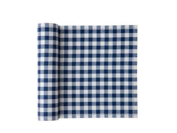 blue vichy printed luncheon napkins 8